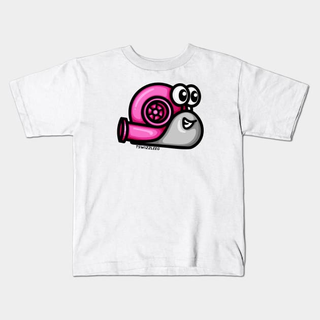 Turbo Snail (Version 1) - Pink / Gray Kids T-Shirt by hoddynoddy